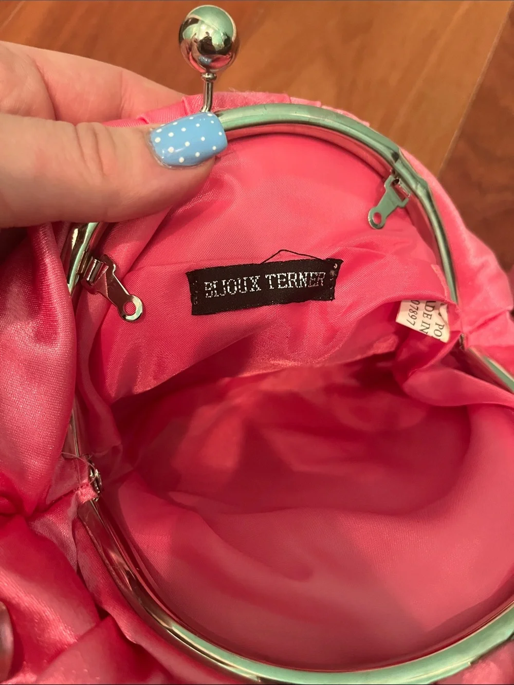 Y2K Bijoux Terner Pink Jeweled Evening Clutch Purse